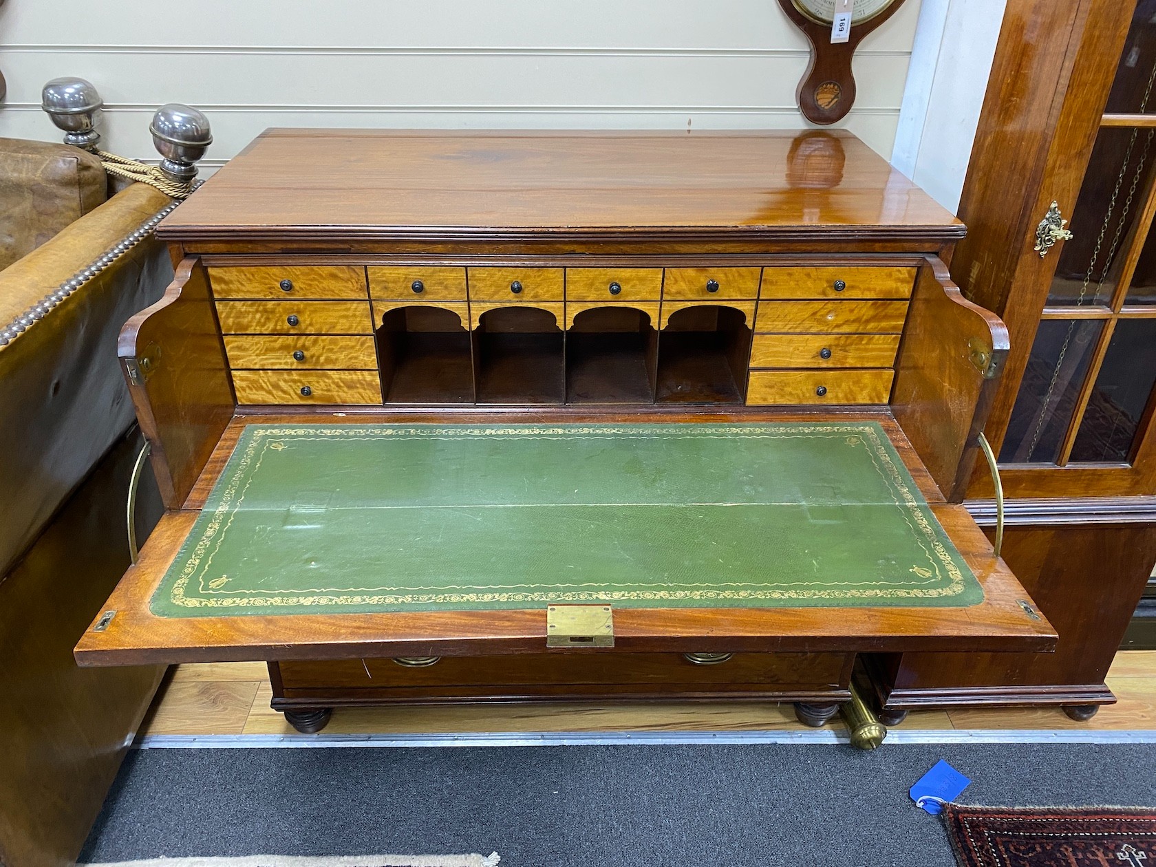 A George IV mahogany secretaire chest, width 109cm, depth 55cm, height 101cm